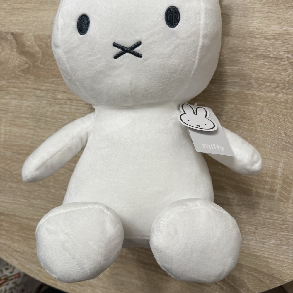 MIFFY White 14" Stuffed Plush w/ Hawaiian Floral Pink‎ Plumeria Flower Hair Clip - Picture 5 of 12